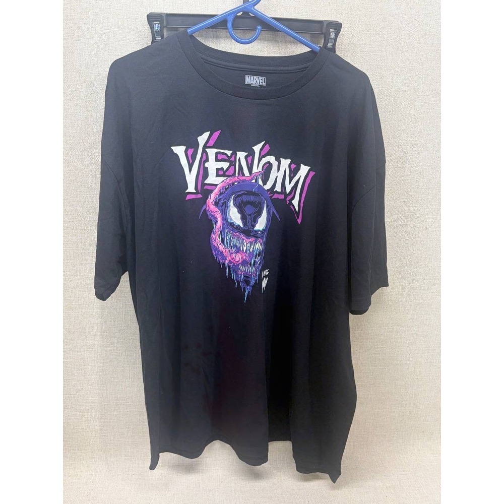 Marvel Venom Graphic T-Shirt Mens 2XL Black Mad Engine Cotton Short Sleeve